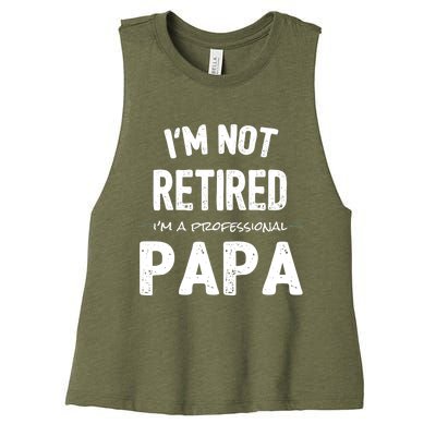 Retirements for Retired Papa from Grand Women's Racerback Cropped Tank