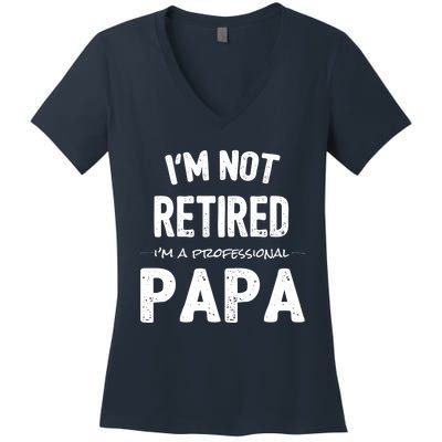 Retirements for Retired Papa from Grand Women's V-Neck T-Shirt