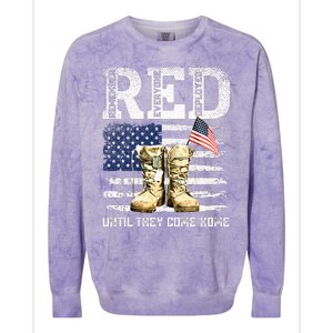 RED Friday Remember Everyone Deployed Every Friday Veterans Colorblast Crewneck Sweatshirt