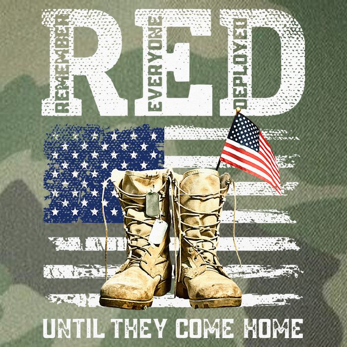 RED Friday Remember Everyone Deployed Every Friday Veterans Legacy Tie Dye Trucker Hat