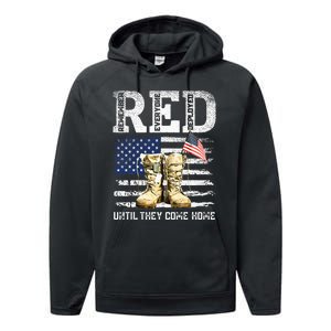 RED Friday Remember Everyone Deployed Every Friday Veterans Performance Fleece Hoodie