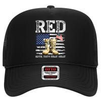 RED Friday Remember Everyone Deployed Every Friday Veterans High Crown Mesh Back Trucker Hat