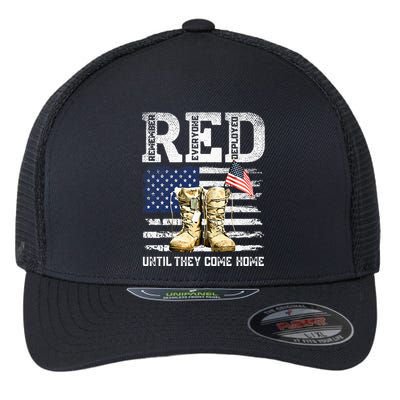 RED Friday Remember Everyone Deployed Every Friday Veterans Flexfit Unipanel Trucker Cap