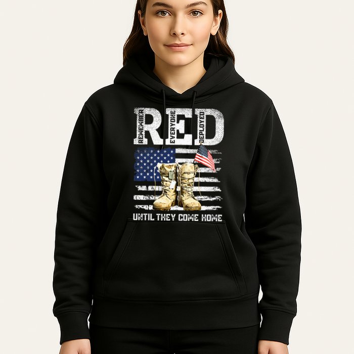 RED Friday Remember Everyone Deployed Every Friday Veterans Hoodie