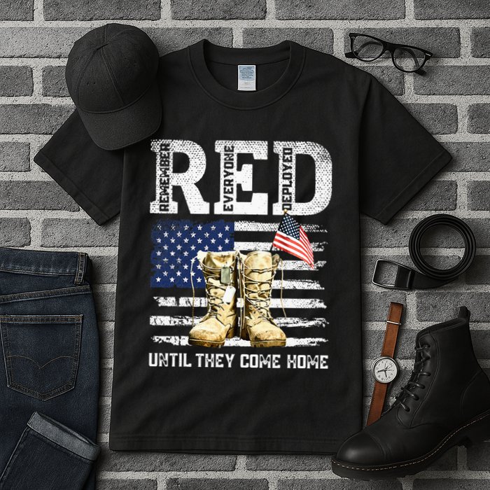 RED Friday Remember Everyone Deployed Every Friday Veterans Tall T-Shirt