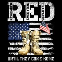 RED Friday Remember Everyone Deployed Every Friday Veterans Tall T-Shirt