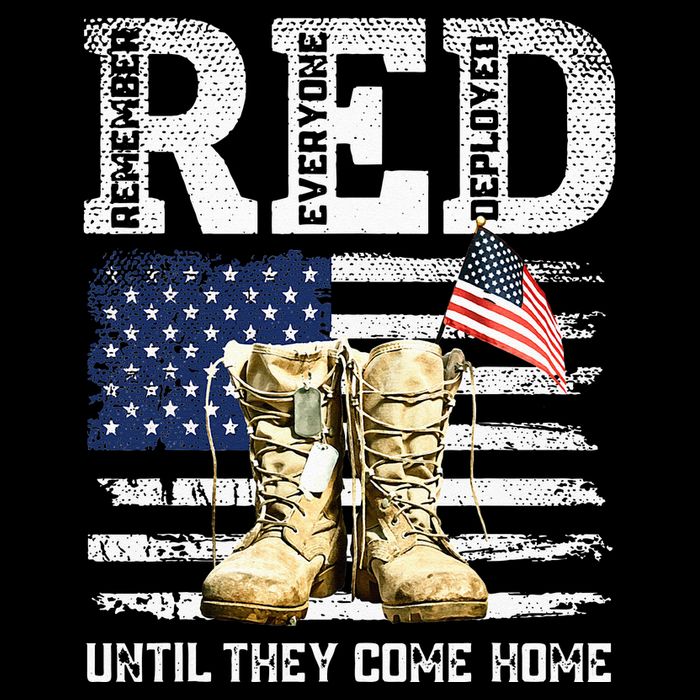 RED Friday Remember Everyone Deployed Every Friday Veterans Tall T-Shirt