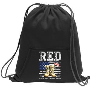 RED Friday Remember Everyone Deployed Every Friday Veterans Sweatshirt Cinch Pack Bag