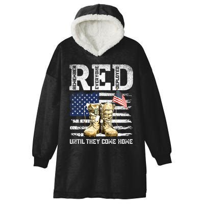 RED Friday Remember Everyone Deployed Every Friday Veterans Hooded Wearable Blanket