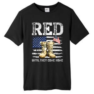 RED Friday Remember Everyone Deployed Every Friday Veterans Tall Fusion ChromaSoft Performance T-Shirt