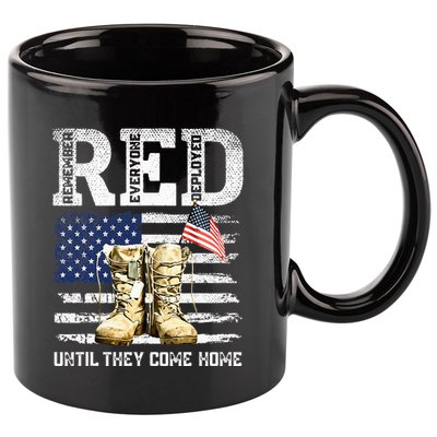 RED Friday Remember Everyone Deployed Every Friday Veterans 11oz C Handle Ceramic Mug