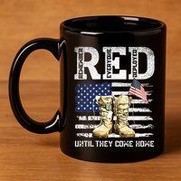 RED Friday Remember Everyone Deployed Every Friday Veterans 11oz C Handle Ceramic Mug