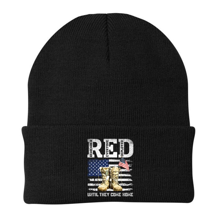 RED Friday Remember Everyone Deployed Every Friday Veterans Beanie