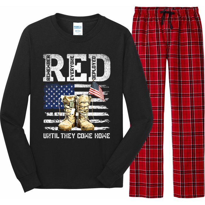 RED Friday Remember Everyone Deployed Every Friday Veterans Long Sleeve Pajama Set