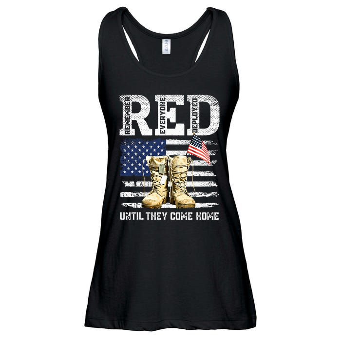 RED Friday Remember Everyone Deployed Every Friday Veterans Ladies Essential Flowy Tank
