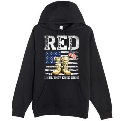 RED Friday Remember Everyone Deployed Every Friday Veterans Premium Pullover Hoodie
