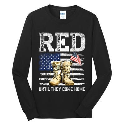 RED Friday Remember Everyone Deployed Every Friday Veterans Tall Long Sleeve T-Shirt