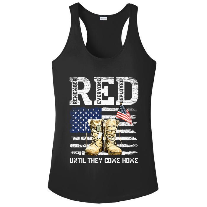 RED Friday Remember Everyone Deployed Every Friday Veterans Ladies PosiCharge Competitor Racerback Tank