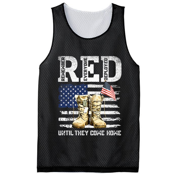 RED Friday Remember Everyone Deployed Every Friday Veterans Mesh Reversible Basketball Jersey Tank