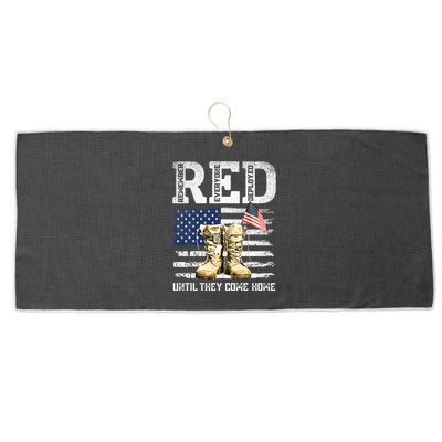 RED Friday Remember Everyone Deployed Every Friday Veterans Large Microfiber Waffle Golf Towel