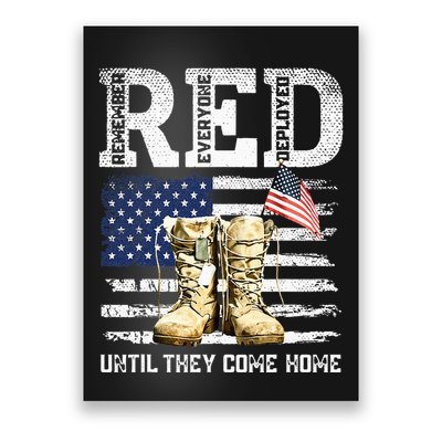 RED Friday Remember Everyone Deployed Every Friday Veterans Poster