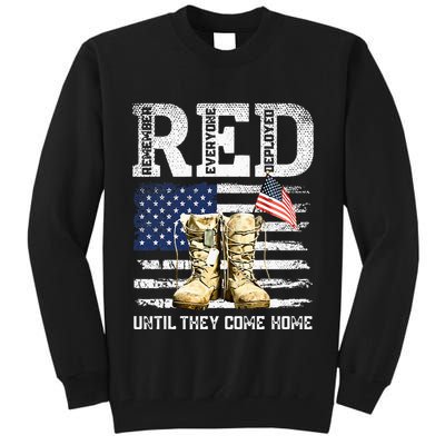 RED Friday Remember Everyone Deployed Every Friday Veterans Tall Sweatshirt