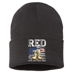 RED Friday Remember Everyone Deployed Every Friday Veterans Sustainable Knit Beanie