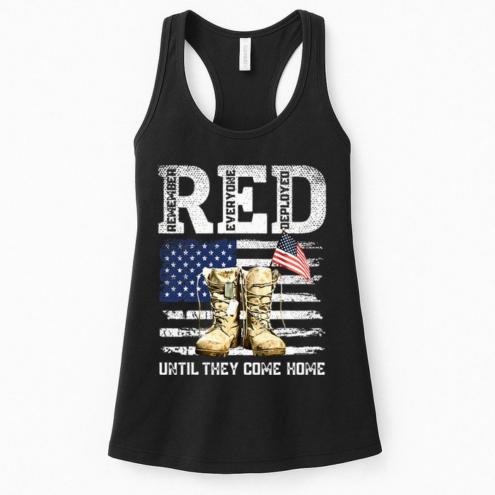 RED Friday Remember Everyone Deployed Every Friday Veterans Womens Tank Top