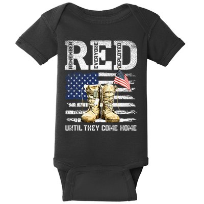 RED Friday Remember Everyone Deployed Every Friday Veterans Baby Bodysuit