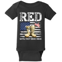 RED Friday Remember Everyone Deployed Every Friday Veterans Baby Bodysuit