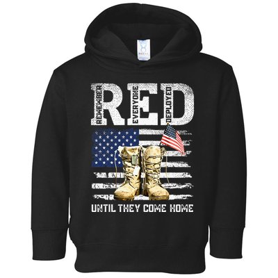 RED Friday Remember Everyone Deployed Every Friday Veterans Toddler Hoodie