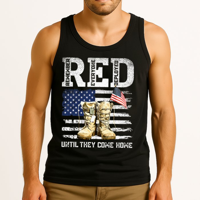 RED Friday Remember Everyone Deployed Every Friday Veterans Tank Top