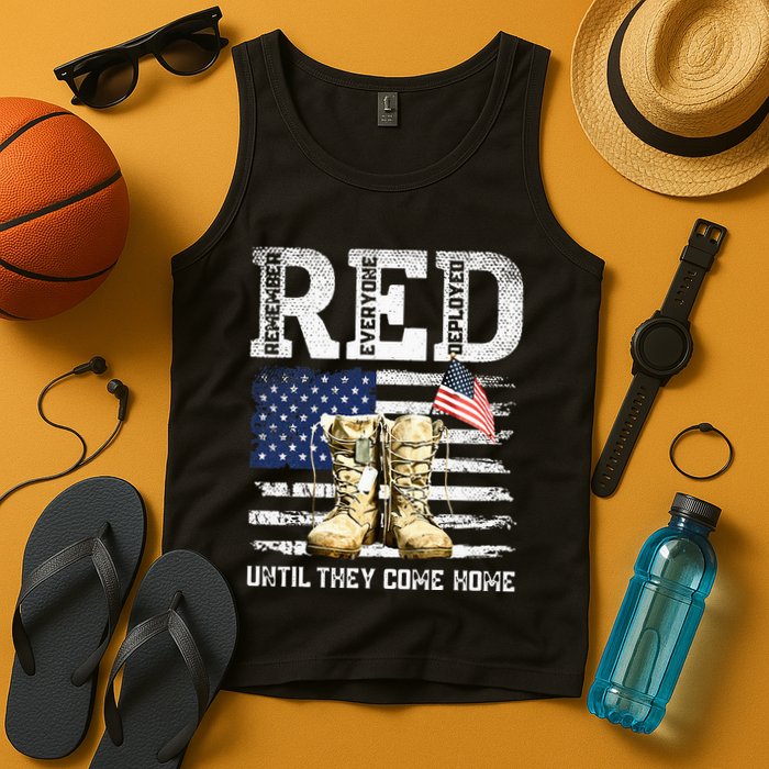RED Friday Remember Everyone Deployed Every Friday Veterans Tank Top
