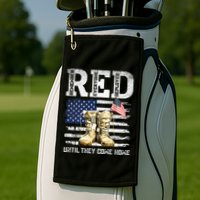 RED Friday Remember Everyone Deployed Every Friday Veterans Golf Towel