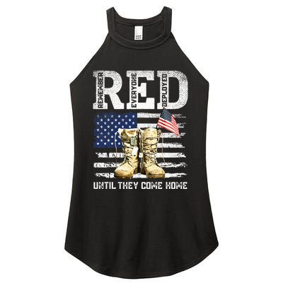 RED Friday Remember Everyone Deployed Every Friday Veterans Women's Perfect Tri Rocker Tank