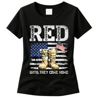 RED Friday Remember Everyone Deployed Every Friday Veterans Womens T-Shirt
