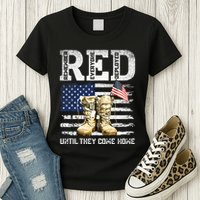 RED Friday Remember Everyone Deployed Every Friday Veterans Womens T-Shirt