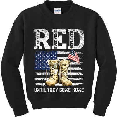 RED Friday Remember Everyone Deployed Every Friday Veterans Kids Sweatshirt