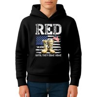RED Friday Remember Everyone Deployed Every Friday Veterans Kids Hoodie
