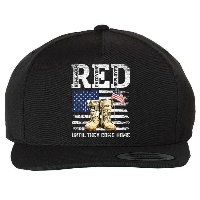 RED Friday Remember Everyone Deployed Every Friday Veterans Wool Snapback Cap