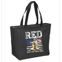 RED Friday Remember Everyone Deployed Every Friday Veterans Zip Tote Bag