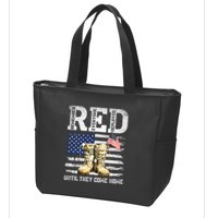 RED Friday Remember Everyone Deployed Every Friday Veterans Zip Tote Bag