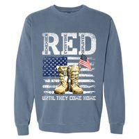 RED Friday Remember Everyone Deployed Every Friday Veterans Garment-Dyed Sweatshirt