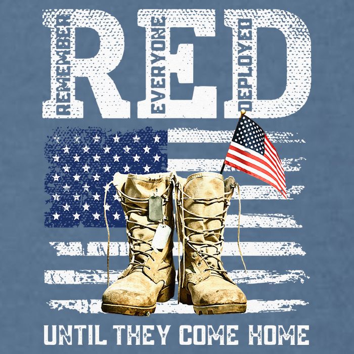 RED Friday Remember Everyone Deployed Every Friday Veterans Garment-Dyed Sweatshirt