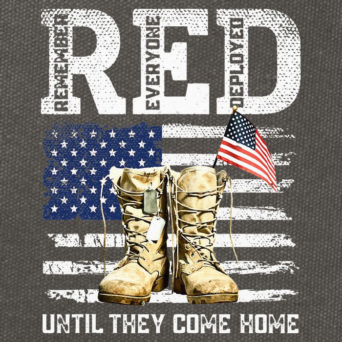 RED Friday Remember Everyone Deployed Every Friday Veterans Cotton Canvas Backpack