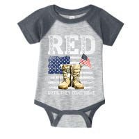 RED Friday Remember Everyone Deployed Every Friday Veterans Infant Baby Jersey Bodysuit
