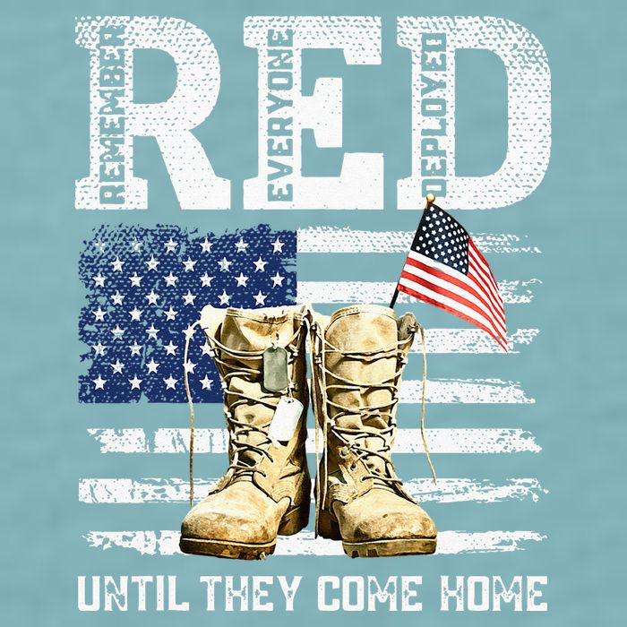 RED Friday Remember Everyone Deployed Every Friday Veterans Sueded Cloud Jersey T-Shirt