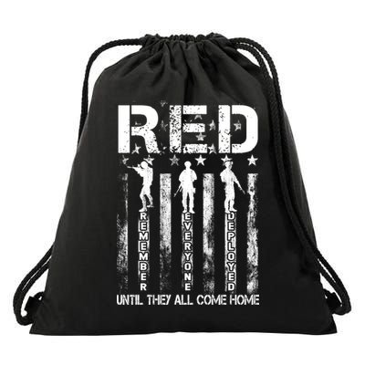 Red Friday Remember Everyone Deployed Drawstring Bag