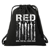Red Friday Remember Everyone Deployed Drawstring Bag