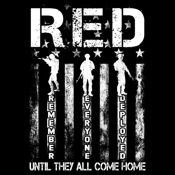 Red Friday Remember Everyone Deployed Drawstring Bag